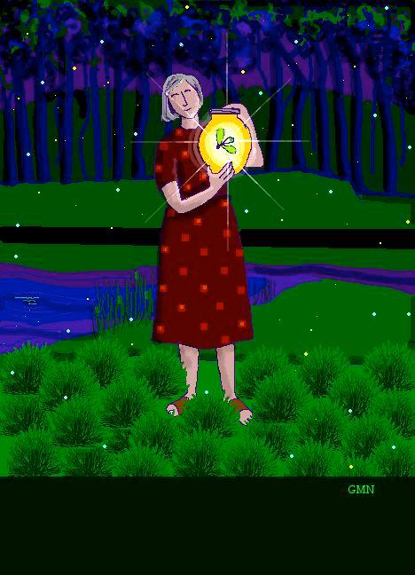 woman + fireflies