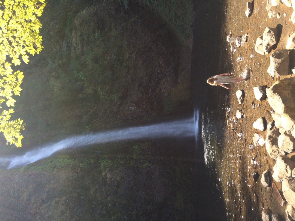 Mabel at Horsetail Falls by Jessica Poundstone